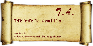 Török Armilla névjegykártya